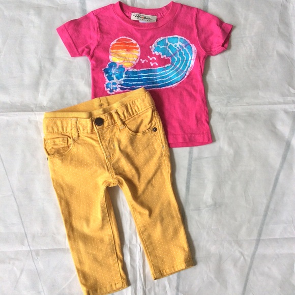 Hiho Batik Top Gap Dot Pants 6-12 M - Picture 1 of 5